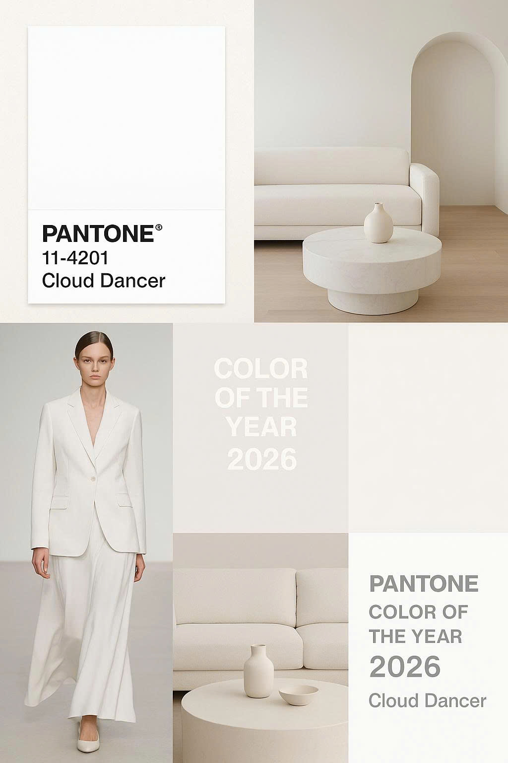 Cloud Dancer - Sắc trắng Pantone 2026